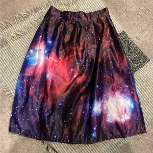 “Outer Space” design midi skirt